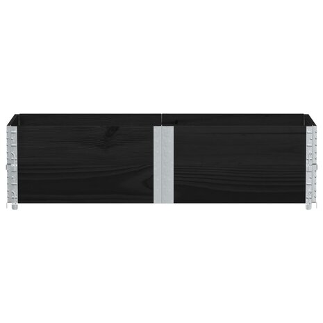 Palletopzetranden 2 st 150x50 cm massief grenenhout zwart