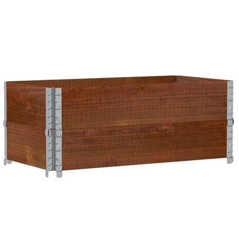 Palletopzetranden 2 st 100x50 cm massief grenenhout bruin