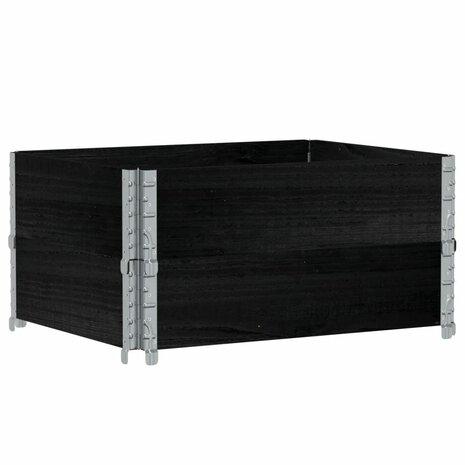 Palletopzetranden 2 st 80x60 cm massief grenenhout zwart