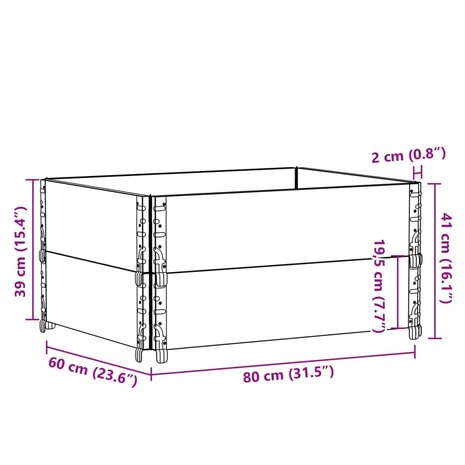 Palletopzetranden 2 st 80x60 cm massief grenenhout zwart