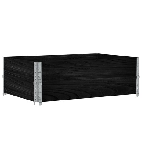 Palletopzetranden 2 st 120x80 cm massief grenenhout zwart