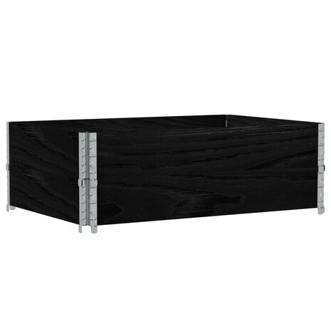 Palletopzetranden 2 st 120x80 cm massief grenenhout zwart