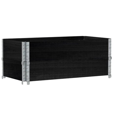 Palletopzetranden 2 st 100x50 cm massief grenenhout zwart