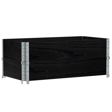 Palletopzetranden 2 st 100x50 cm massief grenenhout zwart
