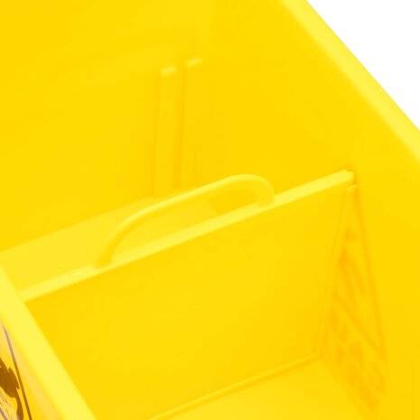 Dweilemmer met wringer en wielen 20 L polypropeen geel