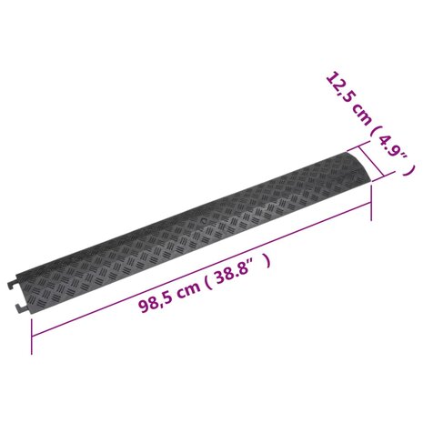 Kabelbeschermers drempel 2 st 98,5 cm zwart