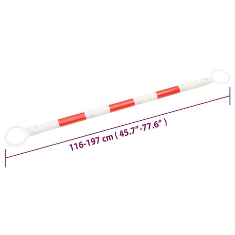 Pylonstangen inklapbaar 10 st 116-197 cm