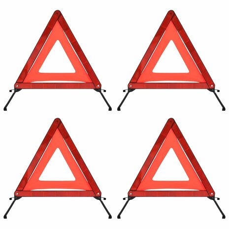 Gevarendriehoeken 4 st 56,5x36,5x44,5 cm rood