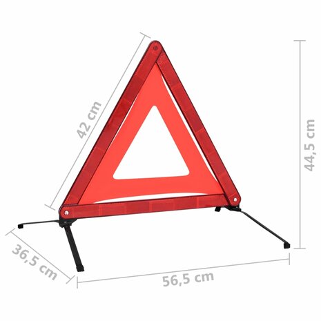 Gevarendriehoeken 4 st 56,5x36,5x44,5 cm rood