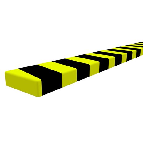 Hoekbeschermer 6x2x101,5 cm PU geel en zwart