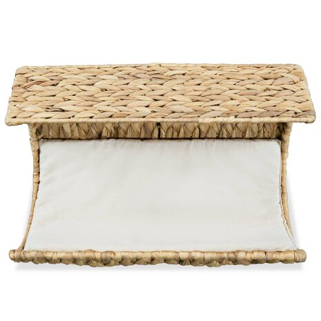 Kattenbed met kussen 37x20x20 cm waterhyacint