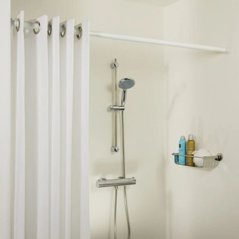 Douchegordijnstang telescopisch 125-220 cm wit