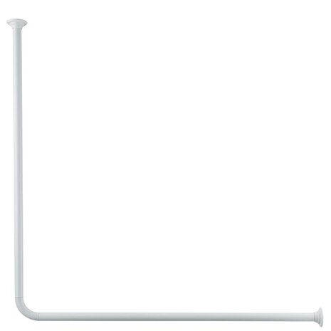 Douchegordijnstang hoek 90x90 cm wit
