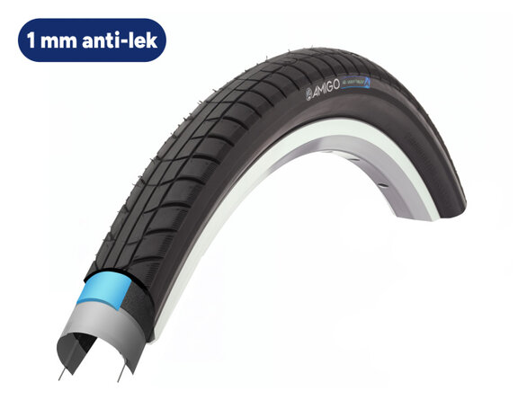 Amigo Buitenband Anti-Lek Fusion 28 X 1.60 (42-622) zwart 28 inch zwart 28 inch