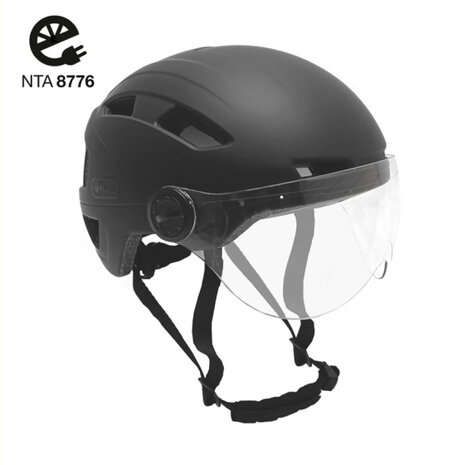Falkx Helm Vizier Maat 55-58 Cm (M) matzwart matzwart