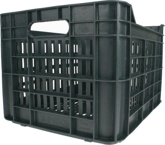 Amigo Fietskrat 30 Liter 100% Gerecycled Kunststof donkergrijs donkergrijs
