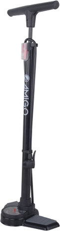 Amigo Luxe Fietspomp Met Drukmeter 11 Bar 73 Cm zwart zwart