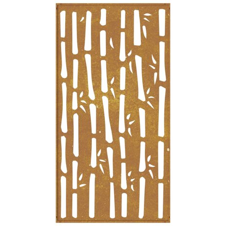 Wanddecoratie tuin bamboe-ontwerp 105x55 cm cortenstaal