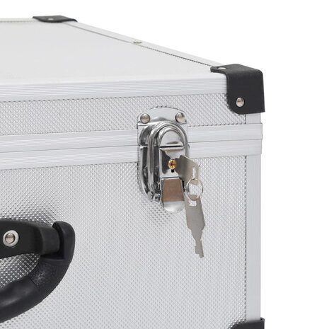 Cd-koffer voor 60 cd's aluminium ABS zilverkleurig