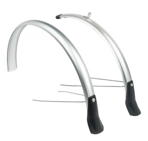 Eurofender Spatbordenset Snello 46 Mm Kunststof zilver 28 inch zilver 28 inch