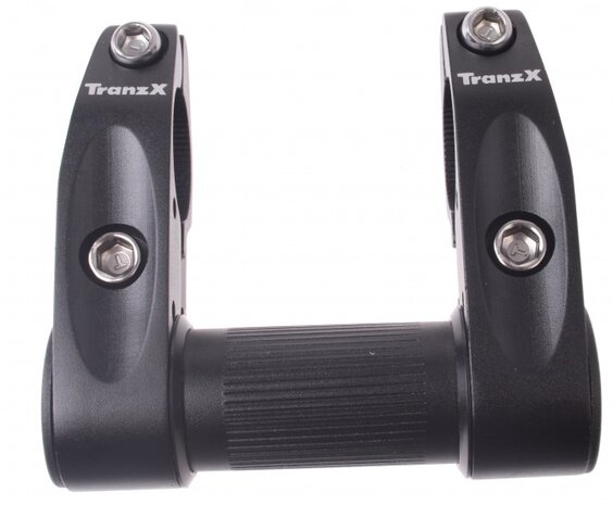 Tranzx Dubbele Klem Adapter Opzetstuur Aluminium Zwart