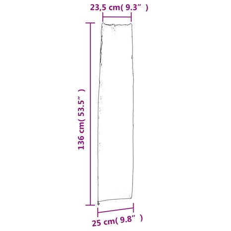 Parasolhoes 136x25/23,5 cm 420D oxford zwart
