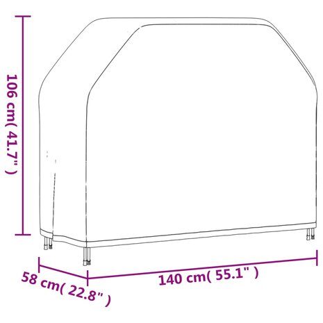 Barbecuehoes 140x58x106 cm 420D oxford zwart