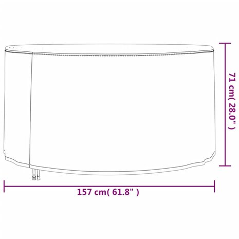 Tuinmeubelhoezen 2 st Ø 157x71 cm 420D oxford stof