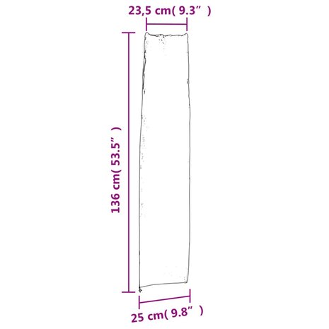 Parasolhoezen 2 st 136x25/23,5 cm 420D oxford stof