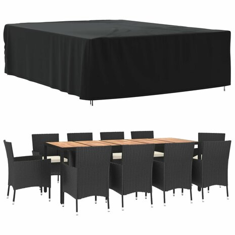 Tuinmeubelhoezen 2 st 350x260x90 cm 420D oxford stof zwart