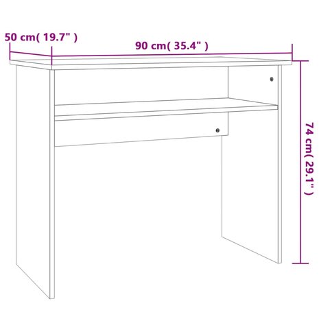 Bureau 90x50x74 cm bewerkt hout sonoma eikenkleurig