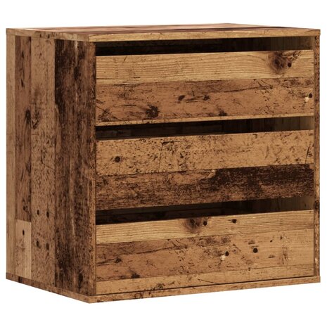 Ladekast 60x41x58 cm bewerkt hout oud houtkleurig