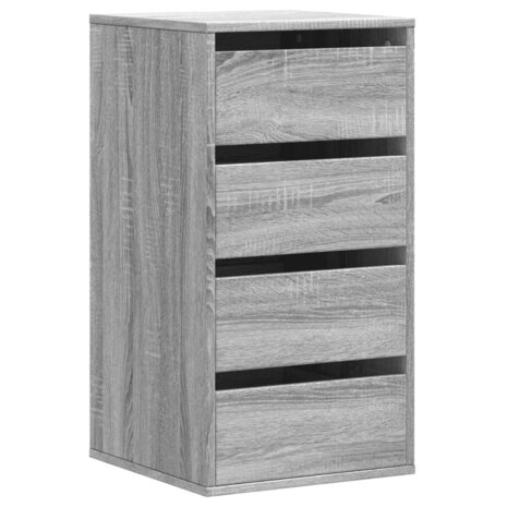 Ladekast 40x41x76 cm bewerkt hout grijs sonoma eikenkleurig