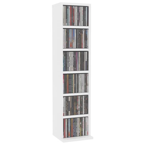 Cd-kast 21x20x88 cm bewerkt hout wit