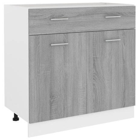 Onderkast met lade 80x46x81,5 cm bewerkt hout grijs sonoma