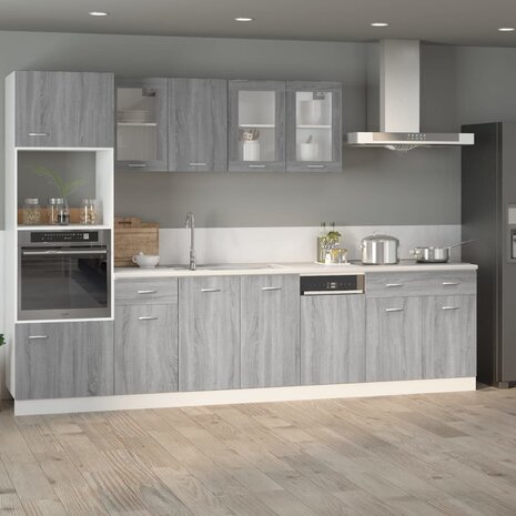 Onderkast met lade 80x46x81,5 cm bewerkt hout grijs sonoma