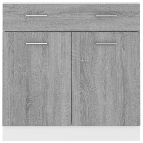 Onderkast met lade 80x46x81,5 cm bewerkt hout grijs sonoma