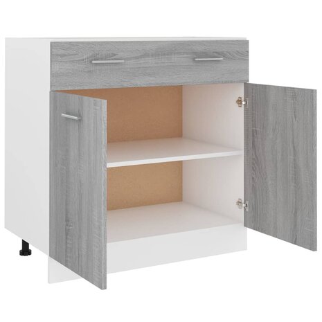 Onderkast met lade 80x46x81,5 cm bewerkt hout grijs sonoma
