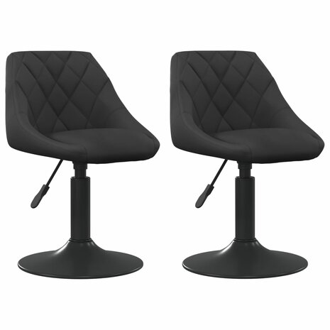 Eetkamerstoelen draaibaar 2 st fluweel zwart