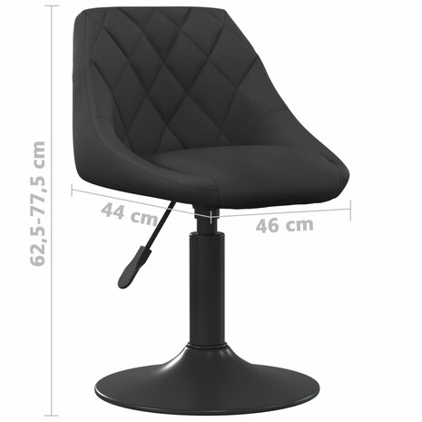 Eetkamerstoelen draaibaar 2 st fluweel zwart