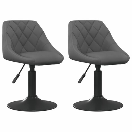 Eetkamerstoelen draaibaar 2 st fluweel donkergrijs