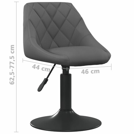 Eetkamerstoelen draaibaar 2 st fluweel donkergrijs
