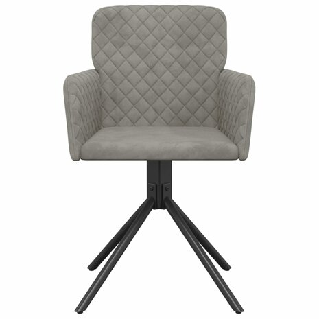Eetkamerstoelen draaibaar 2 st fluweel lichtgrijs