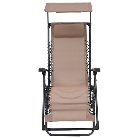 Terrasstoelen 2 st inklapbaar textileen taupe