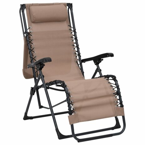 Terrasstoelen 2 st inklapbaar textileen taupe