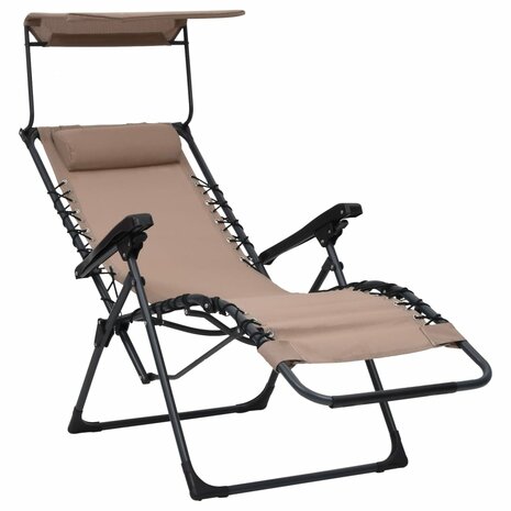 Terrasstoelen 2 st inklapbaar textileen taupe
