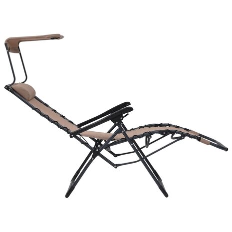 Terrasstoelen 2 st inklapbaar textileen taupe
