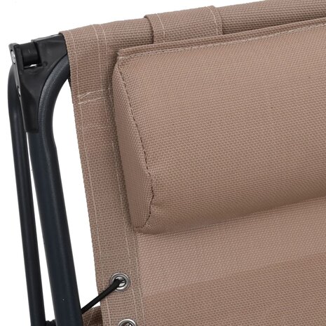 Terrasstoelen 2 st inklapbaar textileen taupe