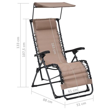 Terrasstoelen 2 st inklapbaar textileen taupe