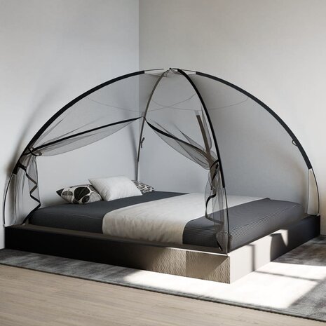 Klamboe met deuren Mongolia 220 gaas 200x180x135 cm zwart